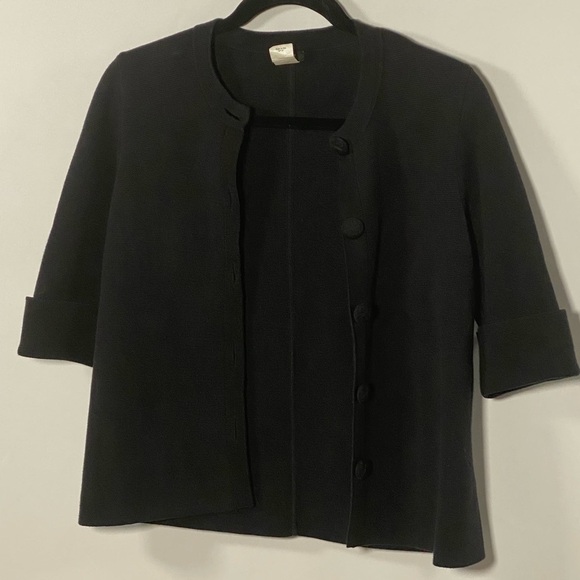 J. Crew Cropped Cotton Black Button Down Cardigan Jacket 1/2 Sleeve. Size S,All Products : American Fashion Style Bags On Sale